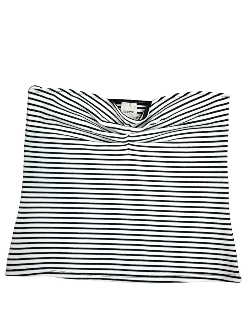 NWT Maeve by Anthropologie Black and White Striped Twist-Neck Top Size XL